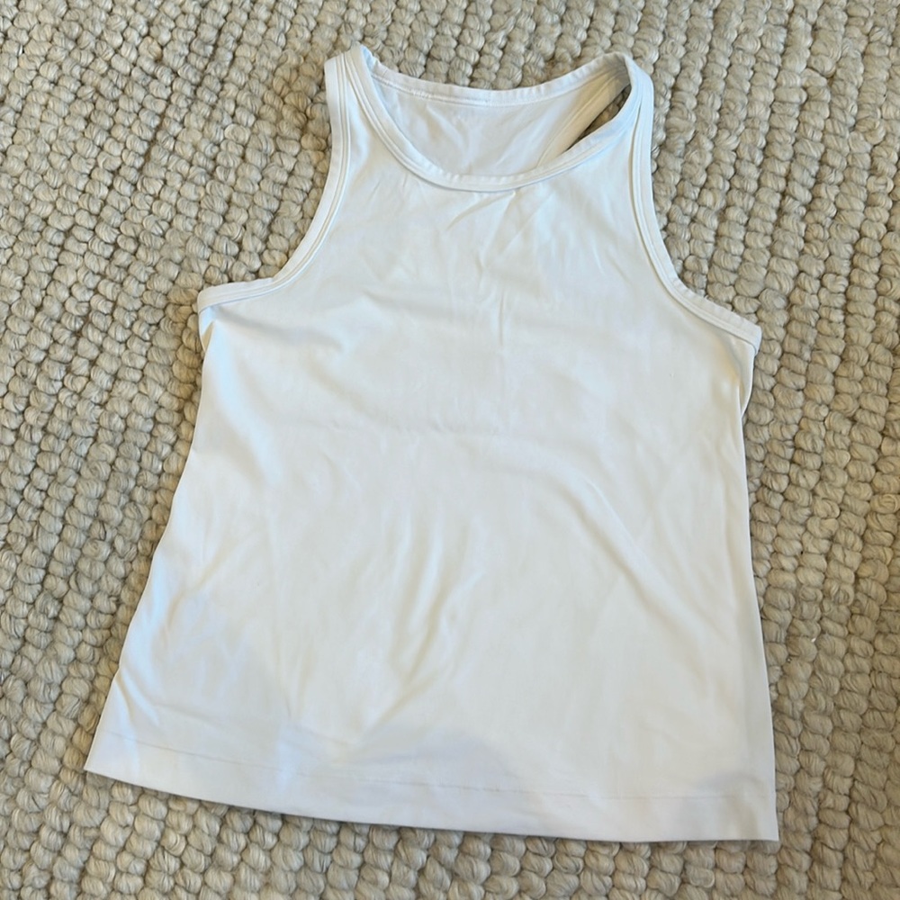 Lululemon white align waist length racerback tank top size 6